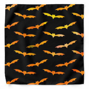 Bat Bandana Orange Black