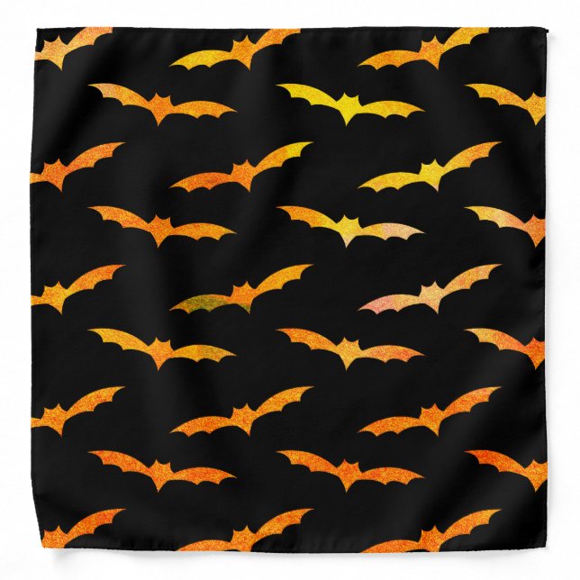 Bat Bandana Orange Black (Front)