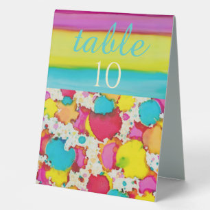 Bat Bar Mitzvah Colorful Confetti Table Tent Sign