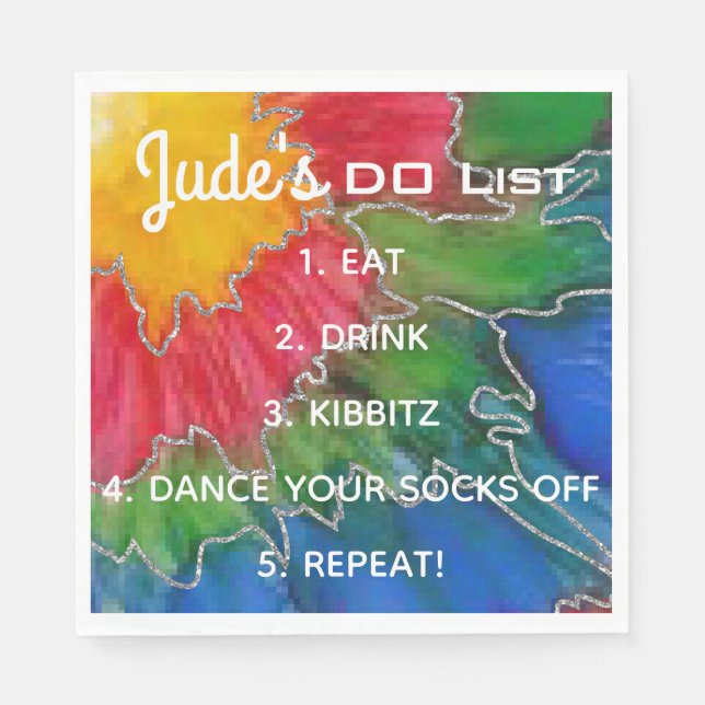 Bat Bar Mitzvah Elegant Colors Napkins (Front)