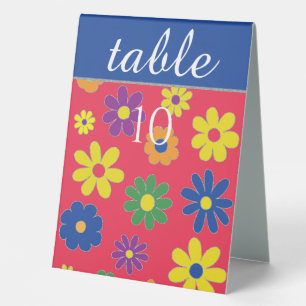 Bat Bar Mitzvah Table Tent Sign Flowers