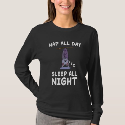 Bat Bats Nap Sleep Sleeping Pajama Nightgown T_Shirt