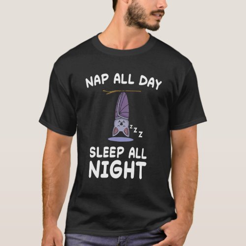 Bat Bats Nap Sleep Sleeping Pajama Nightgown T_Shirt