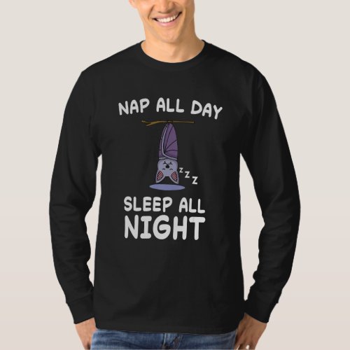 Bat Bats Nap Sleep Sleeping Pajama Nightgown T_Shirt