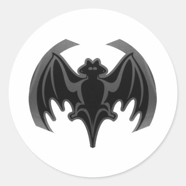 Bat Black Inv The MUSEUM Zazzle Gifts Classic Round Sticker (Front)