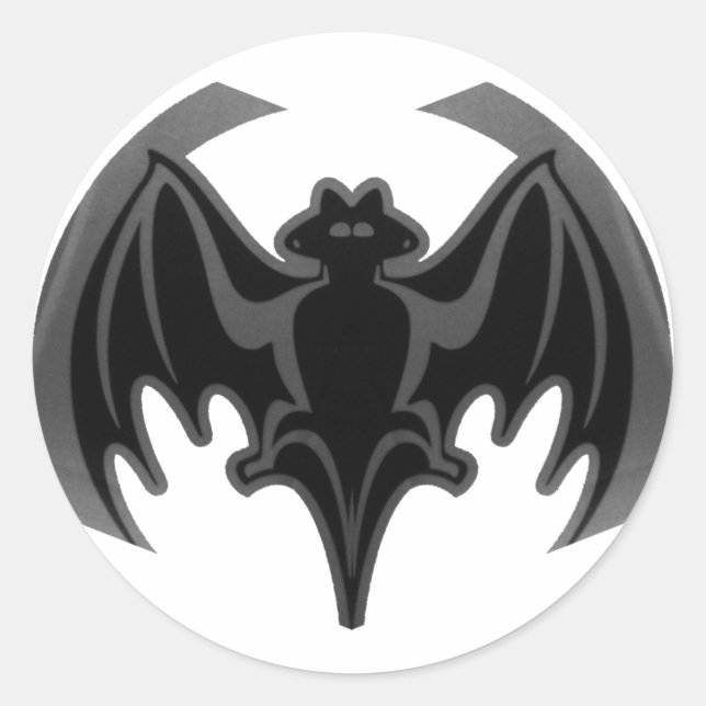 Bat Black Inv The MUSEUM Zazzle Gifts Classic Round Sticker (Front)