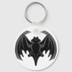 Bat Black Inv The MUSEUM Zazzle Gifts Keychain
