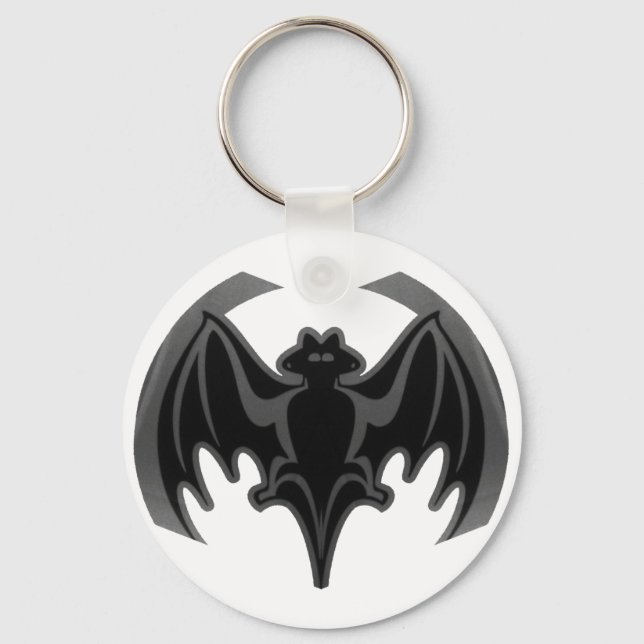Bat Black Inv The MUSEUM Zazzle Gifts Keychain (Front)