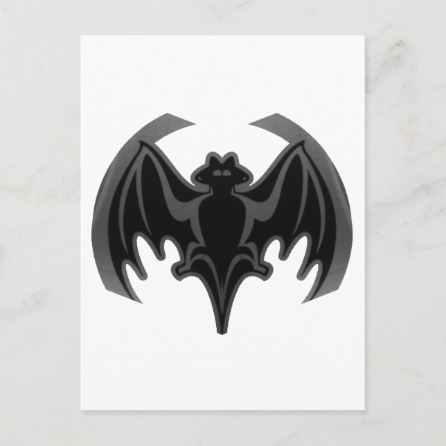 Bat Black Inv The MUSEUM Zazzle Gifts Postcard (Front)