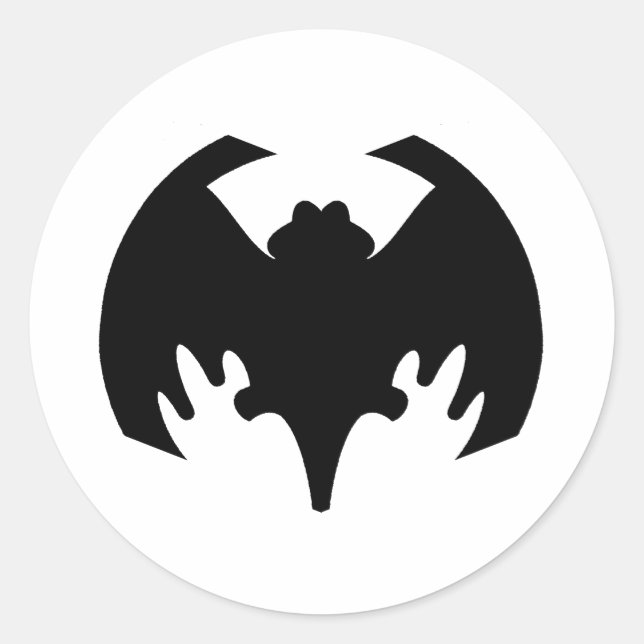 Bat Black The MUSEUM Zazzle Gifts Classic Round Sticker (Front)