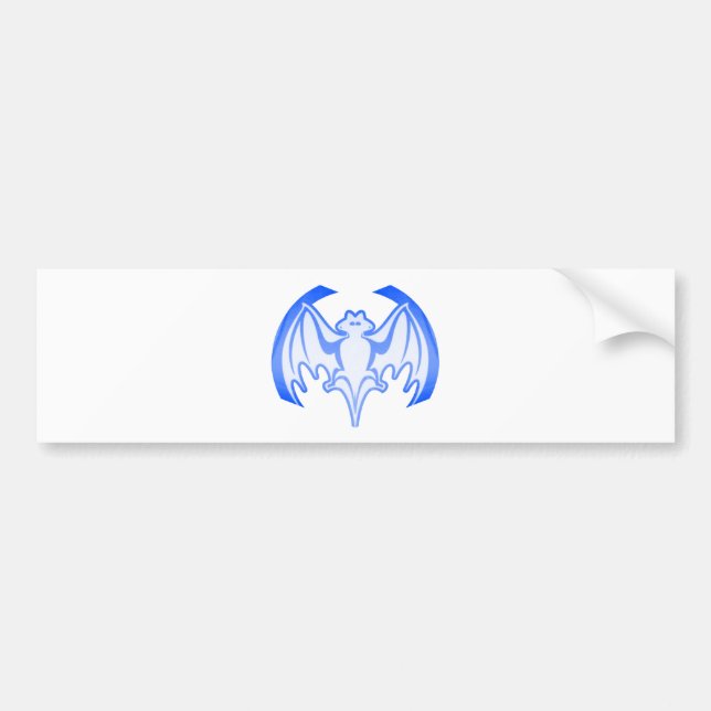 Bat Blue Inv The MUSEUM Zazzle Gifts Bumper Sticker (Front)