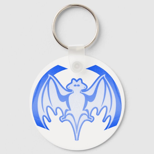 Bat Blue Inv The MUSEUM Zazzle Gifts Keychain (Front)