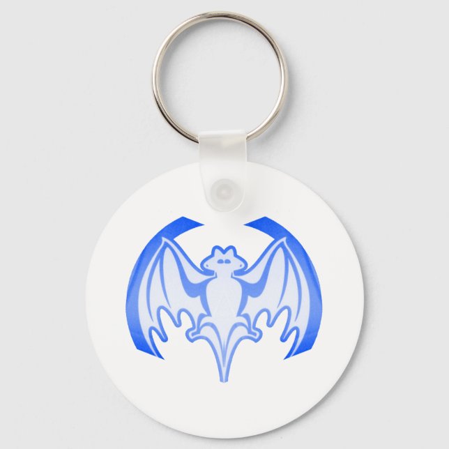 Bat Blue Inv The MUSEUM Zazzle Gifts Keychain (Front)