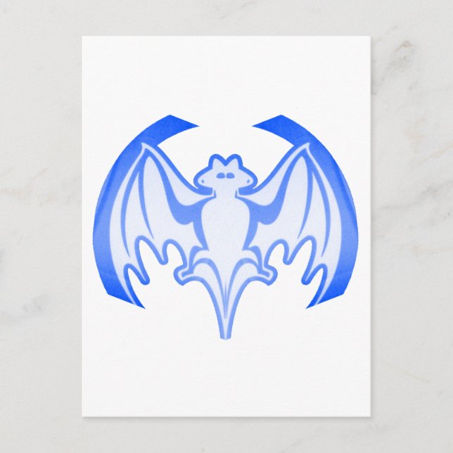 Bat Blue Inv The MUSEUM Zazzle Gifts Postcard (Front)