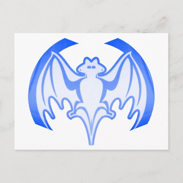 Bat Blue Inv The MUSEUM Zazzle Gifts Postcard (Front)