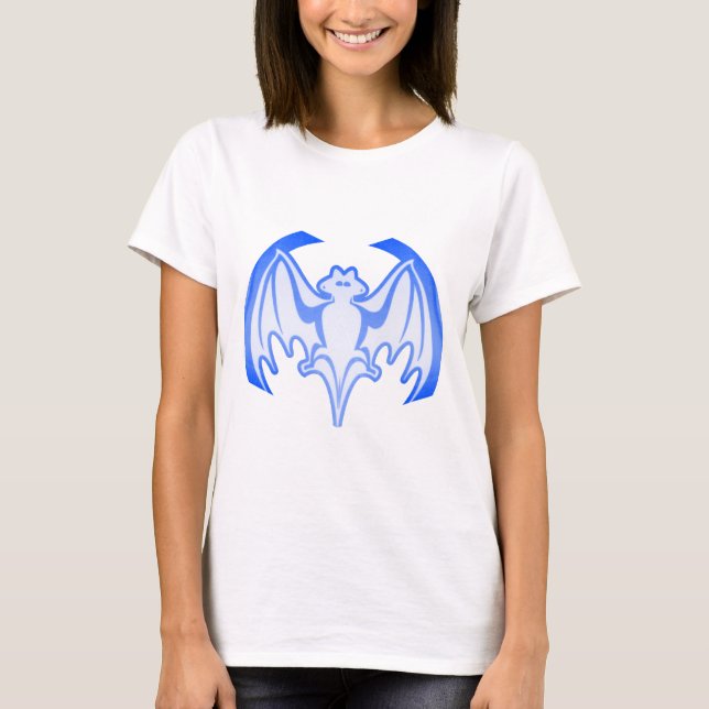 Bat Blue Inv The MUSEUM Zazzle Gifts T-Shirt (Front)