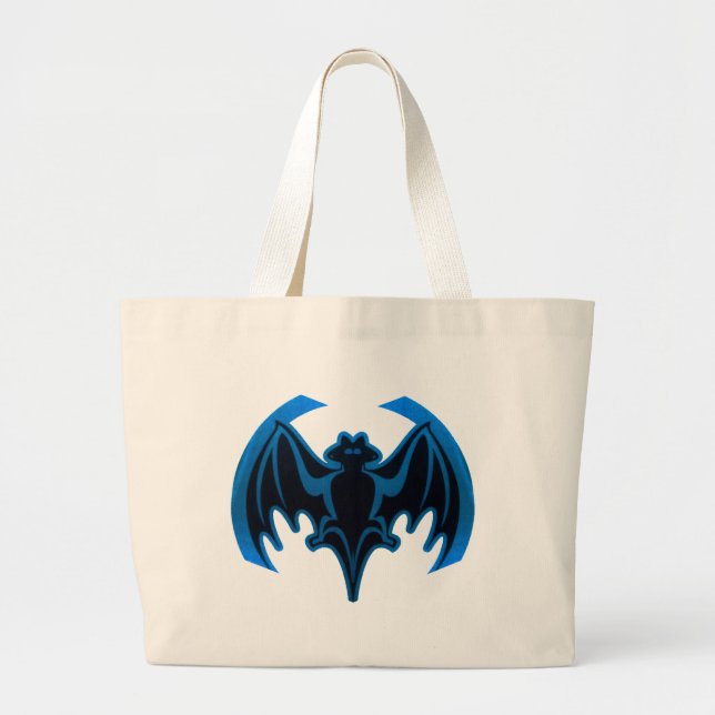 Bat Blue The MUSEUM Zazzle Gifts Large Tote Bag (Front)