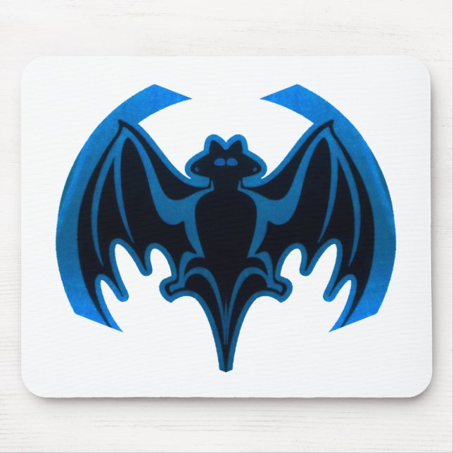 Bat Blue The MUSEUM Zazzle Gifts Mouse Pad (Front)