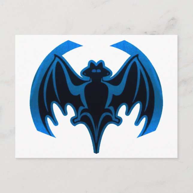 Bat Blue The MUSEUM Zazzle Gifts Postcard (Front)
