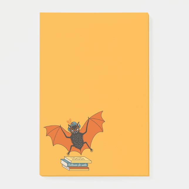 Bat Book Lover Funny Halloween Post-it Notes (Front)