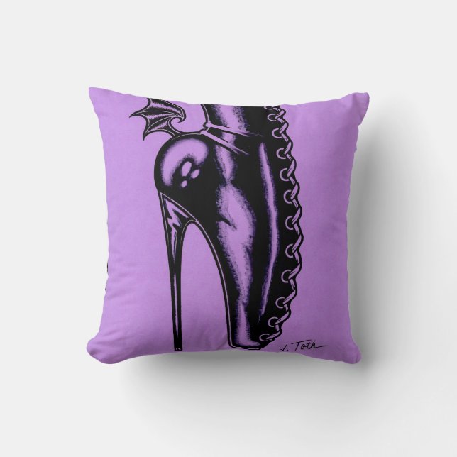 Bat Boot Throw Pillow (Front)