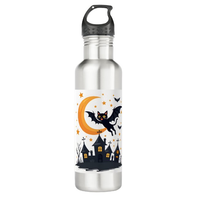 Bat-Cat Flight Patrol Stainless Steel Water Bottle (Front)
