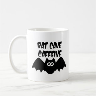 Bat Cave Caffeine Funny Halloween Coffee Mug