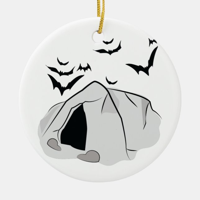 Bat Cave Ceramic Ornament (Front)