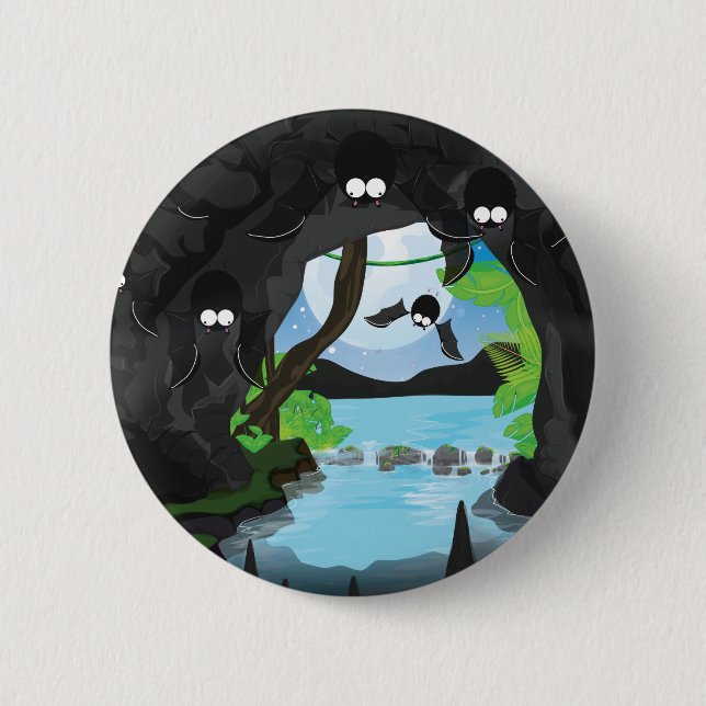 Bat Cave Pinback Button (Front)