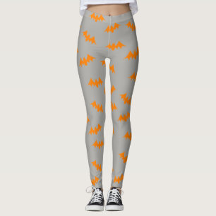 Bat Confetti Leggings Orange/Gray
