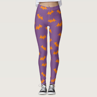 Bat Confetti Leggings Orange/Purple