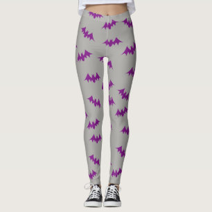 Bat Confetti Leggings Purple/Gray