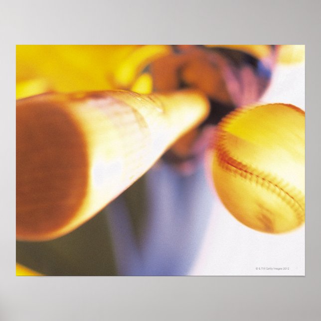 Bat contacting baseball poster (Front)