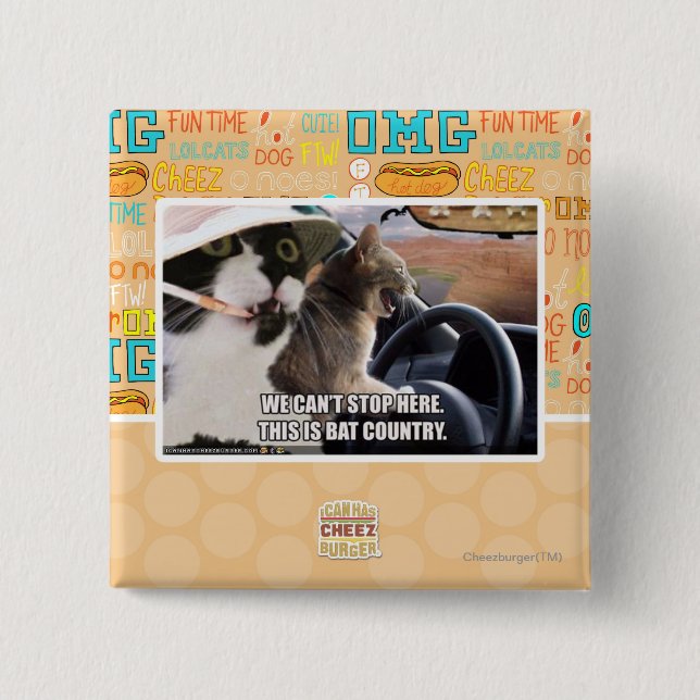 Bat country pinback button (Front)