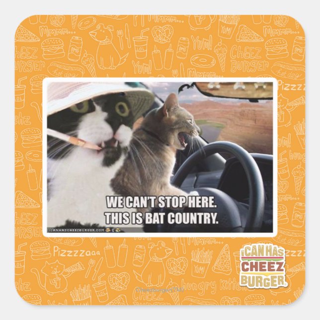 Bat country square sticker (Front)