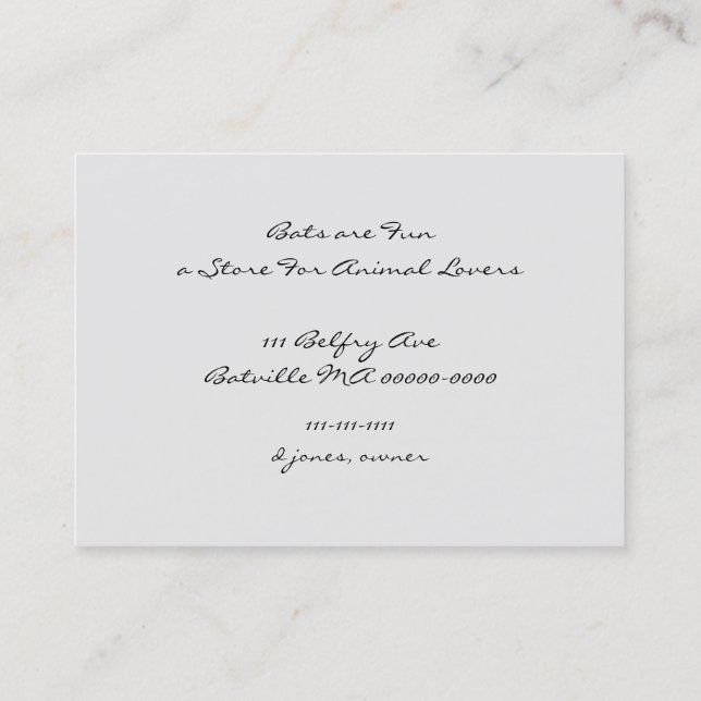 Bat Couple on a Date Business Card (Back)