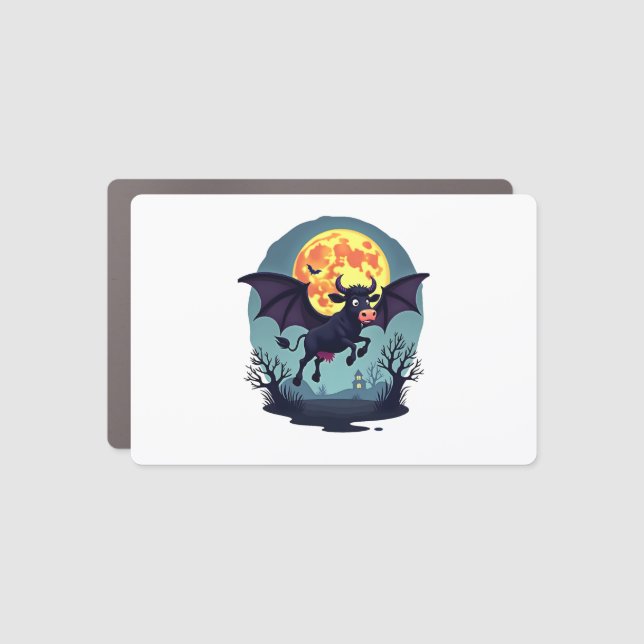 Bat Cow at Midnight Car Magnet (Front)