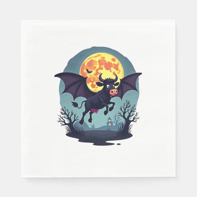 Bat Cow at Midnight Napkins (Front)