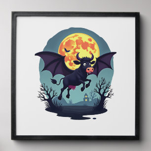 Bat Cow at Midnight Peel And Stick Photo Tile