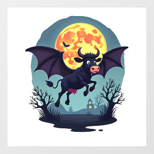 Bat Cow at Midnight Wall Decal