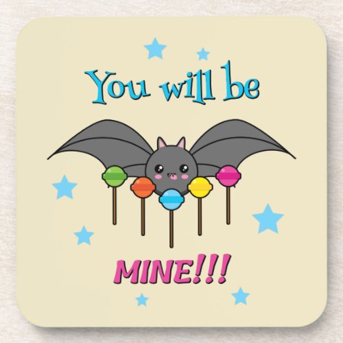 Bat Craving Lollipops _ You Will Be Mine Beverage Coaster