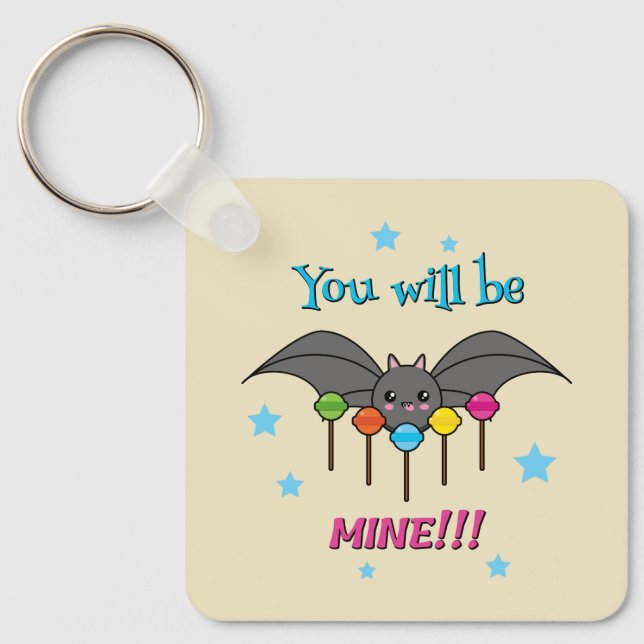 Bat Craving Lollipops - You Will Be Mine Keychain (Front)