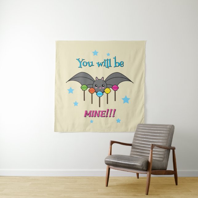 Bat Craving Lollipops - You Will Be Mine Tapestry (In Situ)