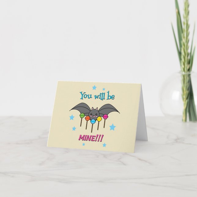 Bat Craving Lollipops - You Will Be Mine Thank You Card (Front)