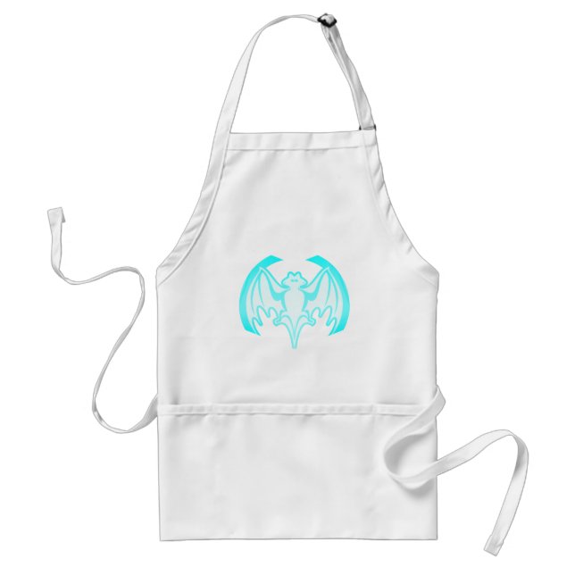 Bat Cyan Inv The MUSEUM Zazzle Gifts Adult Apron (Front)