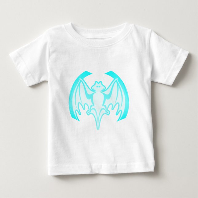Bat Cyan Inv The MUSEUM Zazzle Gifts Baby T-Shirt (Front)