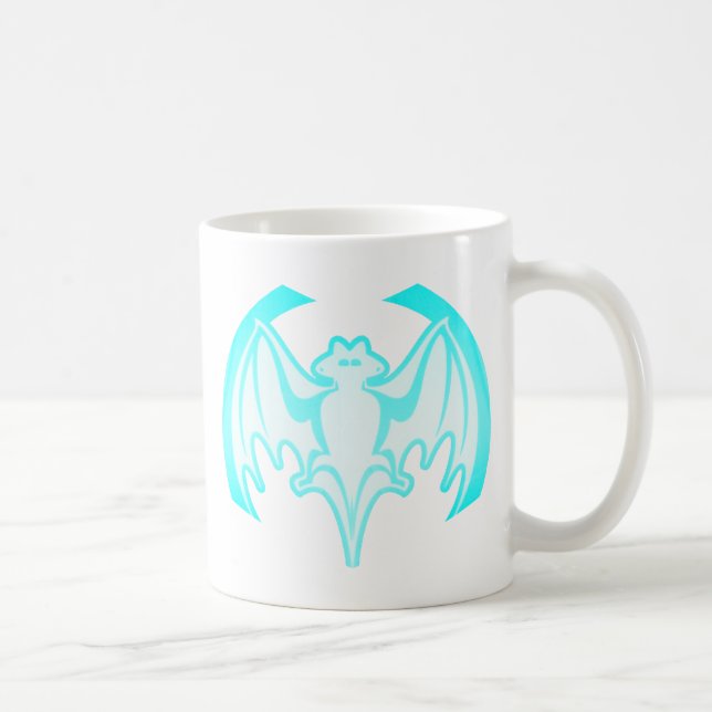 Bat Cyan Inv The MUSEUM Zazzle Gifts Coffee Mug (Right)