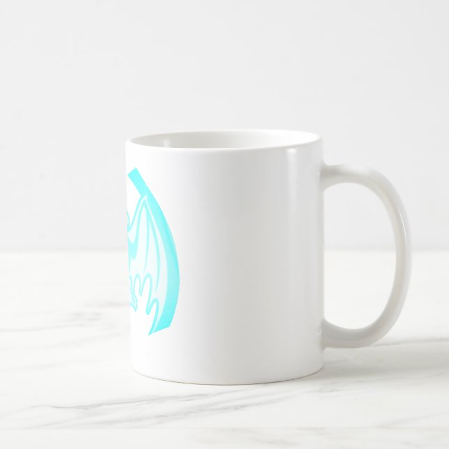 Bat Cyan Inv The MUSEUM Zazzle Gifts Coffee Mug (Right)