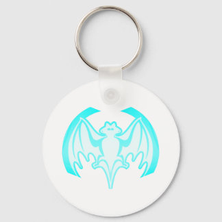 Bat Cyan Inv The MUSEUM Zazzle Gifts Keychain