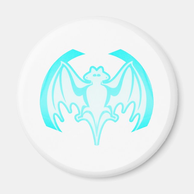 Bat Cyan Inv The MUSEUM Zazzle Gifts Magnet (Front)